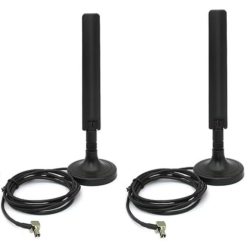 Lot de 2 antennes MIMO externes 10 dBi 5G 4G LTE 3G GPRS GSM TS9 à Base magnétique pour Netgear AT&T Nighthawk M6 MR6110 MR6500 M5 MR5100 M1 MR1100 LB1121, LB2120 Huawei MiFi Hotspots Routeur, 1,5 m