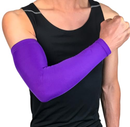 Wambere Manicotti per donna uomo giovani, manicotti a compressione rinfrescanti, copertura braccia protezione solare, maniche unisex per ciclismo golf ciclismo all'aperto SPOR,, Lilla, m