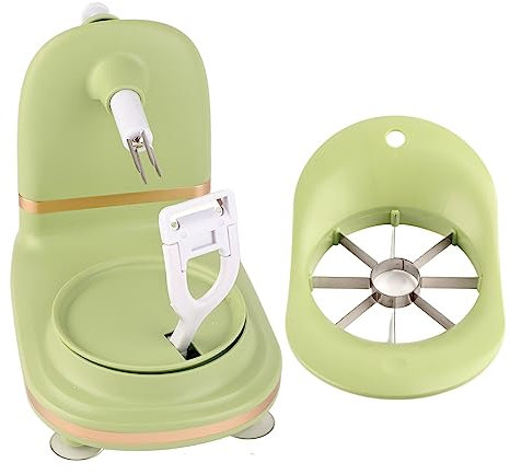 Éplucheur de Pommes Vertes, Manivelle Polyvalente avec Fruits, éplucheur de Pommes en Acier Inoxydable PP, Machine à éplucher Les Fruits pour la Cuisine (Vert Clair)