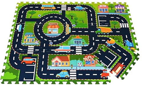 Knorrtoys 21027 - Puzzlematte - „Straße“/ 12-TLG./ 30 cm