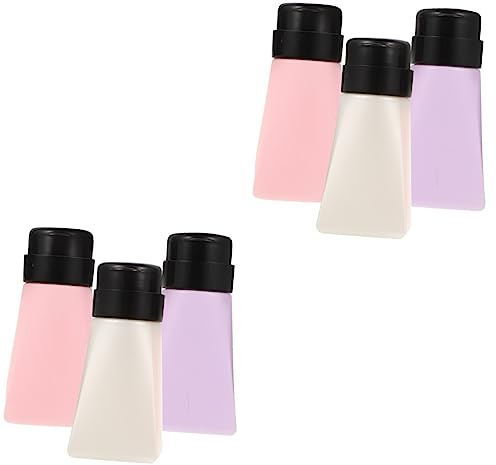 FRCOLOR 6 Piezas botella de succión de manicura dispensador de de empuje abajo botellas de viaje kit de maquillaje kit maquillaje esmalte de uñas botellas de de manicura