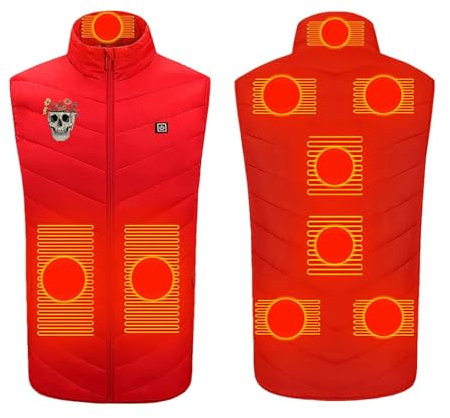 Milwaukee Heizjacke, Heizweste Damen, Beheizbare Weste, Heizweste Herren, Wärmeweste Damen, Elektrisch Beheizte Weste Damen mit 9 Heizzonen für Skifahren, Outdoor Motorrad