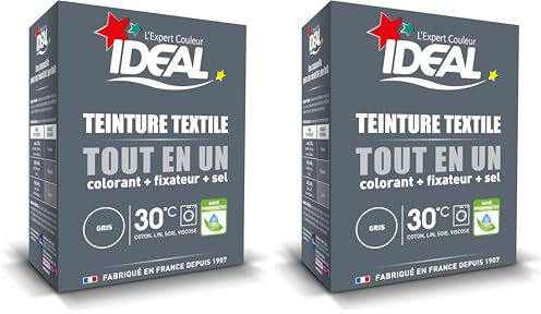 Ideal Teinture Textile Tout en un 230 g Gris (Lot de 2)