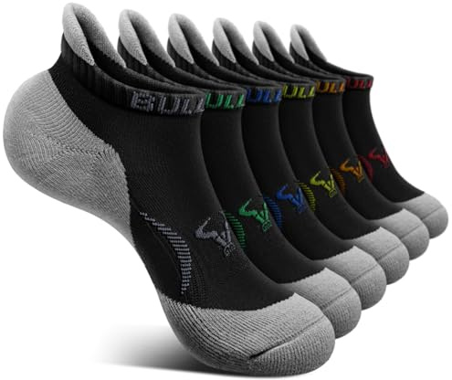 BULLIANT Calzini Uomo Corti 6 paia, Calze Uomo Corte Sportive Traspirante Calze Alla Caviglia,Assorbimento Dell'umidità(6coppie,43-46)