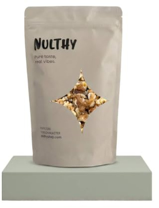 NULTHY 500g - Nueces Peladas, Mitades de Nuez Natural, Sin Cáscara, Snack Fuente de Omega 3, Vegano