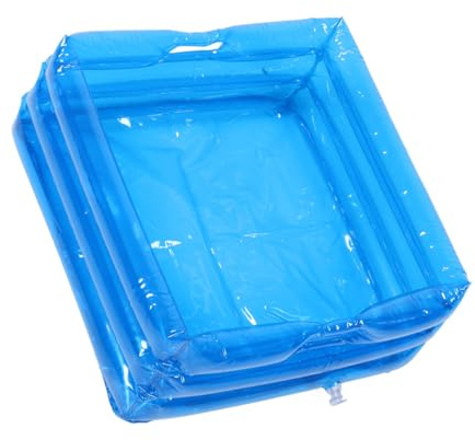 Homoyoyo Inflatable Foot Bath Basin and Collapsible Foot Soaking Tub with Handles Portable Blue Pool Footbath Tray for Outdoor Use Soaker Suitable for Travel and Home Spa