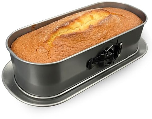 CHEFZOCO Molde repostería Ovalado, Molde para Bizcochos, Molde para Horno, Molde Tarta, Molde Pasteles, Soporta hasta 250ºC, Antiadherente, Liberación rápida Clip-Clap, libre de PFOA, 31 cm x 12 cm