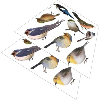 Cabilock 2 Hojas Pegatinas Anticolisión para Ventanas Unidades Adhesivos para Cristales con Diseño de Aves Vinilos Autoadhesivos para Protección contra Golpes de Pájaros Fácil Instalación
