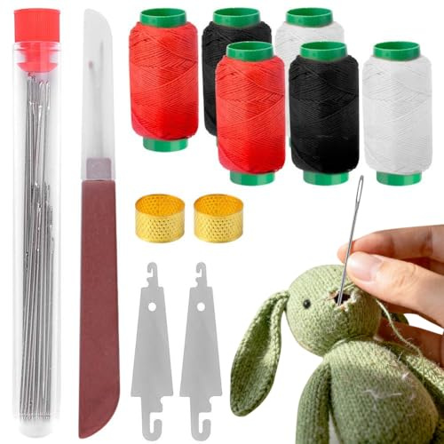 Big Eye Stahl-Nähnadel-Set, 37-Teiliges Nähwerkzeug-Set, Nähset, Nähnadeln, Nähset Grundausstattung, NäHnadeln Mit GroßEm öHr, Tragbares Nähzubehör, Geeignet für Reisende, Anfänger, Notfall,Heimwerker