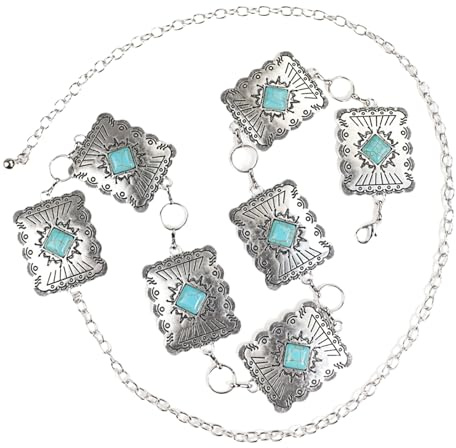 Cadena de cintura unisex tradicional adornada con azurita, metales modificables, joyería corporal para todos los días