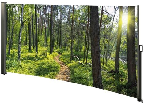 HTI-Living Seitenmarkise mit Fotodruck Wald Seitenmarkise mit Fotodruck Wald Windschutz