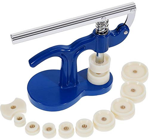 MMOBIEL 13tlg Set Druckwerkzeug Uhren Presse Rückseite Gehäuse Uhrenmacher Reparatur Werkzeug Kit mit 12 Nylondüsen