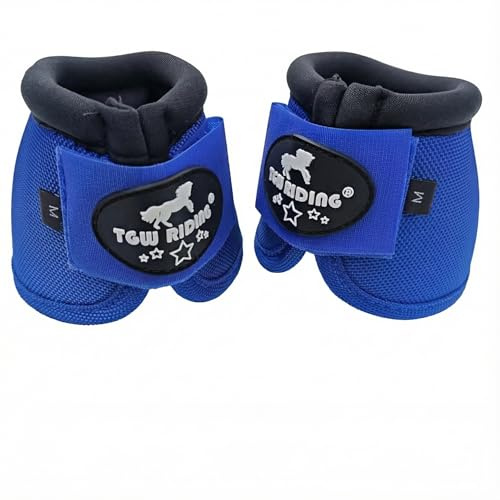TGW RIDING 2520D Horse Bell Boots No-Turn Horse Bell Boots, Equine Ballistic Hoof Overreach Bell Boot, Pair (Royal Blue, M)
