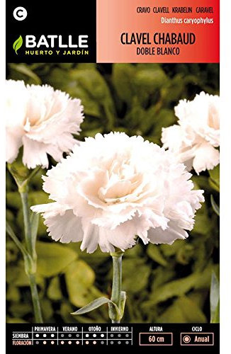 Semillas de Clavel Chabaud doble blanco