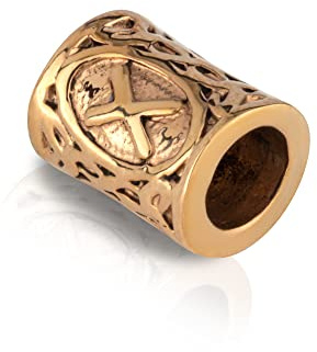 NKlaus GEBO - Bronze Futhark Rune Perle de barbe Germanique Celtique Viking Gothique 3553