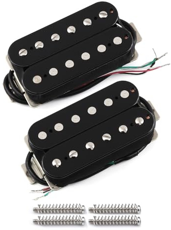 FLEOR Alnico 2 Humbucker Pickup HBA2 Electric Guitar Humbucker Neck and Bridge Pickup Set, Black