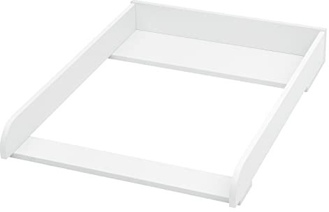 WOLTU Wickelaufsatz für Kommode, Wickelbrett 60 x 10 x 80 cm passend für Tiefe 46,5–50 cm, Aufsatz mit 2 Kippschützen, aus MDF, Weiß