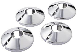 Silver 22mm Pipe Collars Chrome 0.86 Pipe Collar Rose Rosette Silver Chrome Pipe Roses for Hiding Unsightly Pipework Boiler, Bath, Hot Water Pipes, Water Tank, Radiator Pipes (8)