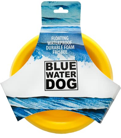 Bluewater Dog Frisbee, Floating, Waterproof, Lightweight, Durable Foam, Aerodynamic Disc for Medium and Large Dogs - Frisbee for Fetch, Catch, Dock Diving, Play, 8.5” (Yellow)