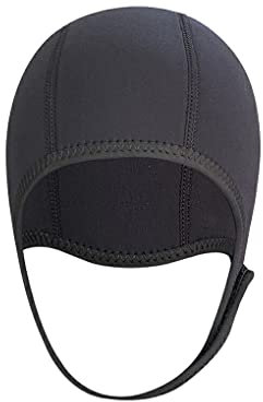 wueiooskj Gorro térmico de neopreno para nadar, gorro impermeable para piscina, gorro para orejas, traje de baño de práctica Unisex para hombre y mujer, piragüismo, Negro, tamaño libre