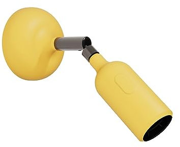 creative cables - Lampada Fermaluce in silicone con snodo e con interruttore incorporato - Senza lampadina, Giallo