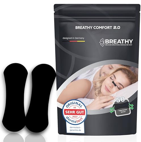 50 Nasenpflaster gegen schnarchen (anti schnarch Nasenpflaster besser Atmen) nose Strips gegen Schnarchen Nasenstrips verbessern Sie Ihre Atmung,vertbesserte Regeneration (50xSchwarze)
