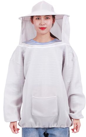 BEALIFE Ropa de apicultor y protección transpirable y ropa específica para avispas, ropa protectora cómoda y segura, gris