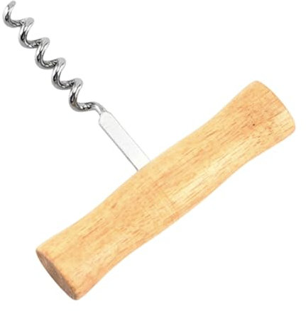Cavatappi con manico in legno | Apribottiglie per vino sommelier T-Style | Cavatappi professionale portatile in acciaio inossidabile per un facile avvitamento ed estrazione, cavatappi originale e dive