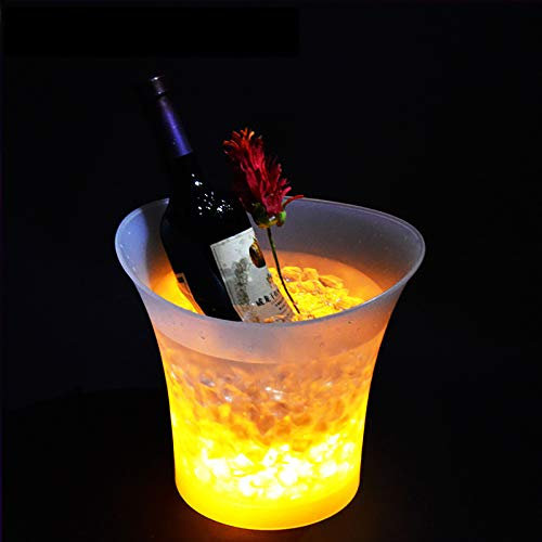 Générique Seaux à Glace LED, Seau à Champagne Lumière Bleue LED, Récipient à Glaçons, Seaux à Vin Boisson Bière Jus, Seau à Glace pour Bars à Cocktails, Fêtes, Maison, Bar, Club