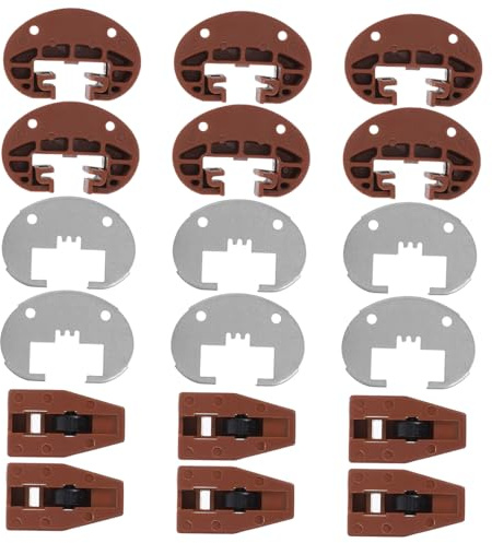 SHINEOFI Kit de Fixation de Tiroir 6 Sets Glissières en Plastique et Métal, Guide Arrière pour Installation et Réparation Facile des Tiroirs
