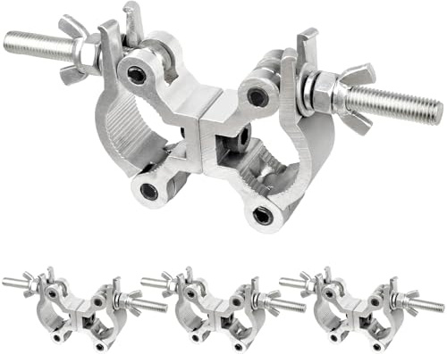 MAD OWL Stage Light Double Pipe Clamp，Stage Lighting Equipment & Accessories 35mm-45mm Dual Head Truss Mounting Bracket Swivel Coupler Clamp 4pcs