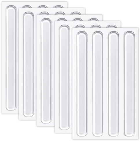 Lot de 20 butées transparentes pour meubles, tampons en silicone pour portes de placards, bandes adhésives transparentes, stop-portes pour protéger les surfaces des rayures et des chocs (150*15*2MM)