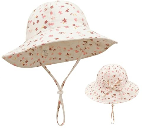 JYXNU Cappello da Sole Bambino Unisex, Cappello da Sole per Bambini, Cappello da Sole Regolabile in Cotone per Bambina, Cappellino Neonata, Cappellino Neonata,Cappello da Pescatore,UPF 50+