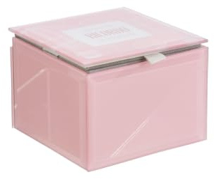 PuntoCasaStore Rosa Glaslåda med Shopper Favor Elegant Förvaringslåda Dekoration Presentidé 9x9x7cm 2026