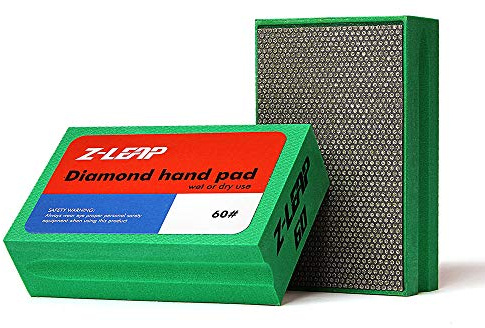 Z-LEAP Diamond Hand Polishing Pads Coarse Grit 60 for Granite Marble Concrete Glass Sanding Block