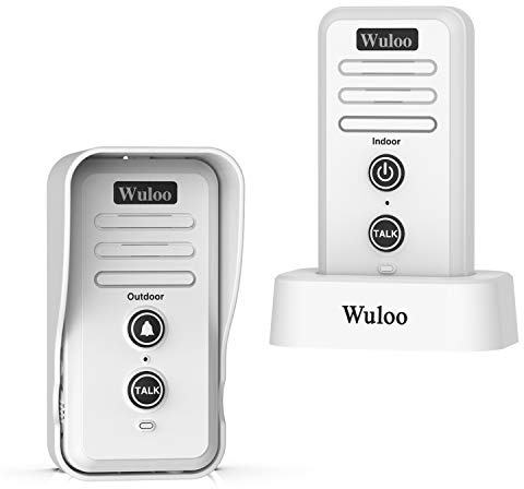 Wuloo Wireless Intercom Doorbell Chime for Home Intercomunicador (1&1-White)