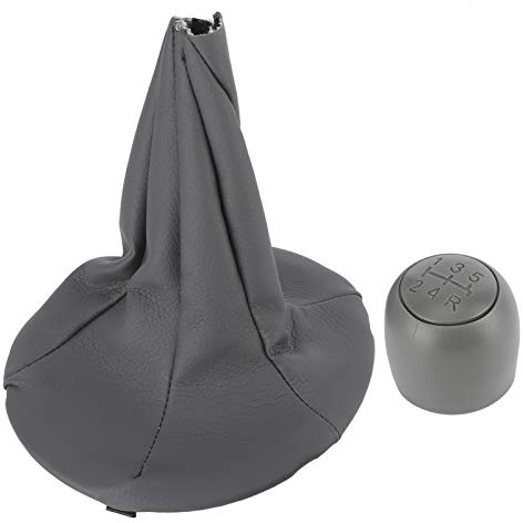 Fydun Gear Shift Knob Gaiter Boot Cover, 5 Speed Stick Shift Boot, Gear Knob Leather, Grey, For Panda 2003-2012, 500 500C 2007-2013