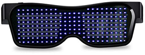 Yuehuamech Occhiali a LED che si illuminano al buio lampeggianti occhiali da sole a led occhiali luminosi fantastici occhiali personalizzabili per discoteca, festa di compleanno, palcoscenico