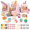 JONRRYIN Knete Set für Kinder, 65 Stück Knete Zubehör Knetwerkzeug mit 12 Modelliermasse, Kreatives Kinderknete Dough Nudelmaschine Spielset, Spielzeug Geschenk Mädchen & Junge (Rosa)