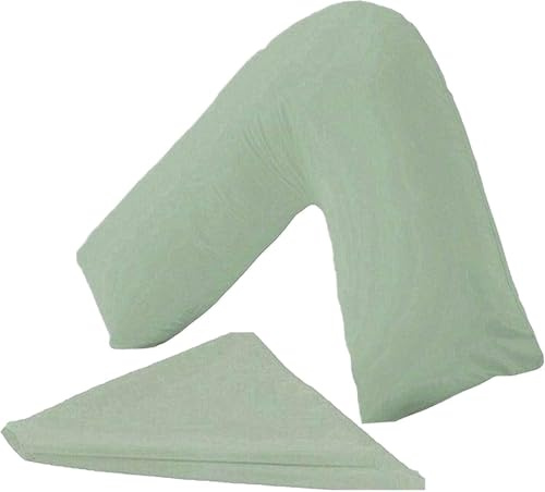 Nutra Nerd V Shaped Pillowcase Cover duck egg-100% Polycotton V pillowcase cover - Neck & Back Support Orthopaedic Pregnancy Nursing V shape Pillowcase Cover only | Envelope Closure