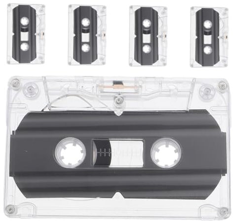 KOMBIUDA Lot De 5 Cassettes Audio Vierges De 30 pour Enregistrements Musicaux Et Vocaux avec Boîtier en Plastique Transparent