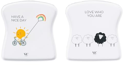 Set 4 Piattino toast in porcellana, Be Positive