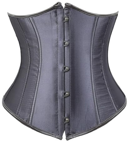Satén Corset Bajo Pecho Clasico Corsé Underbust Gótico Talla Grande Mujer Steampunk de Underbust Cintura Waist Cincher gótico Bustier Fajas Reductoras de Cinturón Firme de Formación