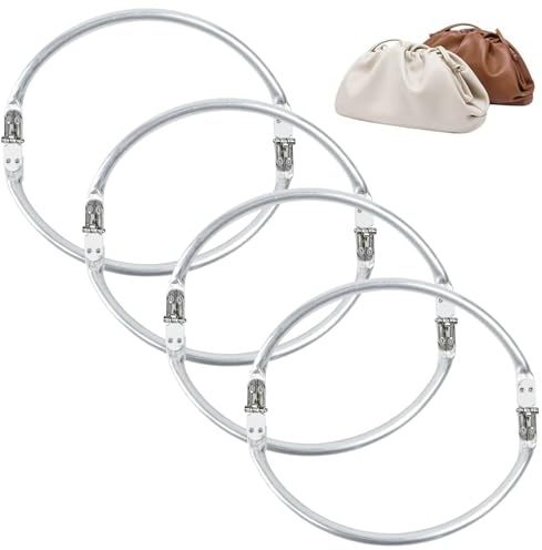 Zuxbolf 4 Pz Chiusure per Borse Uncinetto in Alluminio,Manici a Forma di U per Borse Fai Da Te 19 cm,Molla per Borsa Clutch,Chiusura Clic Clac per Borsa Artigianato Progetti Accessori
