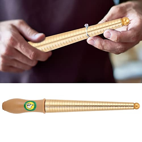 LUCKDANO Ringdornmätare Mätare Dorn Smycken Mätsticka för Exakt Fingerstorlek Guldpläterad Koppardesign med Hong-standarder