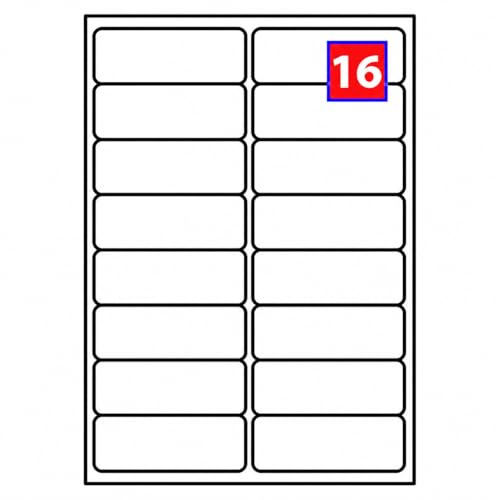 EJRange 16 Labels per A4 Sheet – 100 Sheets (1600 Labels), 99.1 x 33.9mm Self-Adhesive Address & Printer Labels, Compatible with L7162 / J8162 Templates, Inkjet & Laser Printers