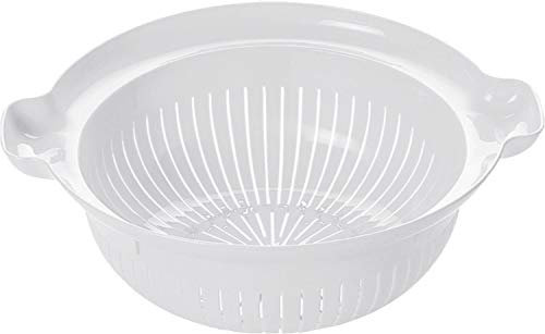 Sterling Ventures Deep Plastic Colander Food Strainer with Handles Stackable Design Diameter 30cm (White)