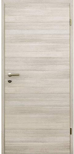 HORI® Zimmertür Komplettset mit Zarge und Türdrücker I Innentür CPL Lärche Hell I Höhe 198,5 cm I Anschlag, Breite und Wandstärke wählbar I DIN rechts I 1985 x 610 x 80 mm