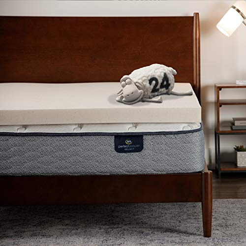 Serta CopperGel Cooling, Pressure-Relieving Memory Foam Mattress Topper, 3 Inch, Queen