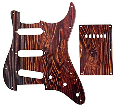 Alnicov Pickguard SSS gitarr plektrum skydd bakplatta för standard gitarr utbyte, träfärg